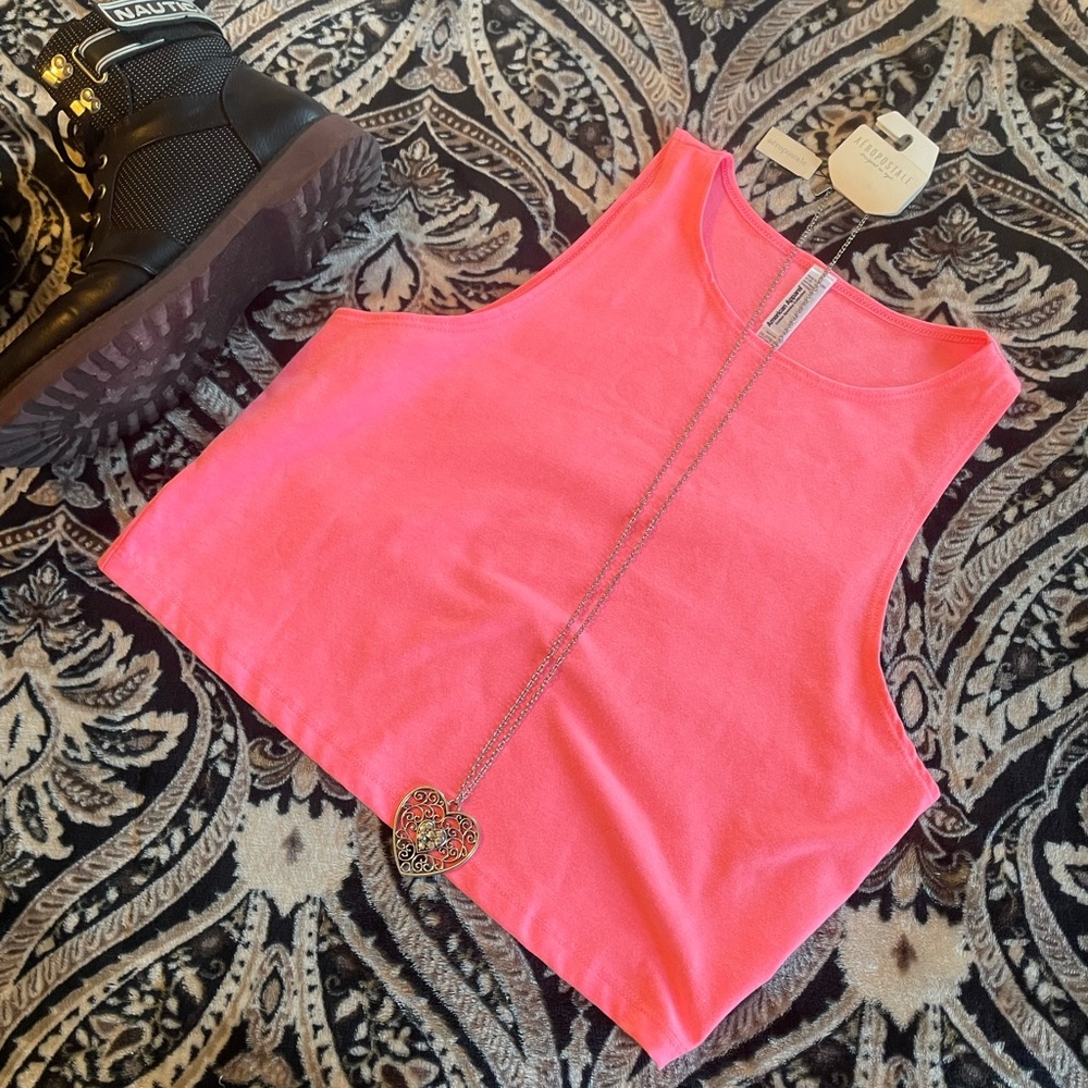 American Apparel Pink Space Speckle Crop Top